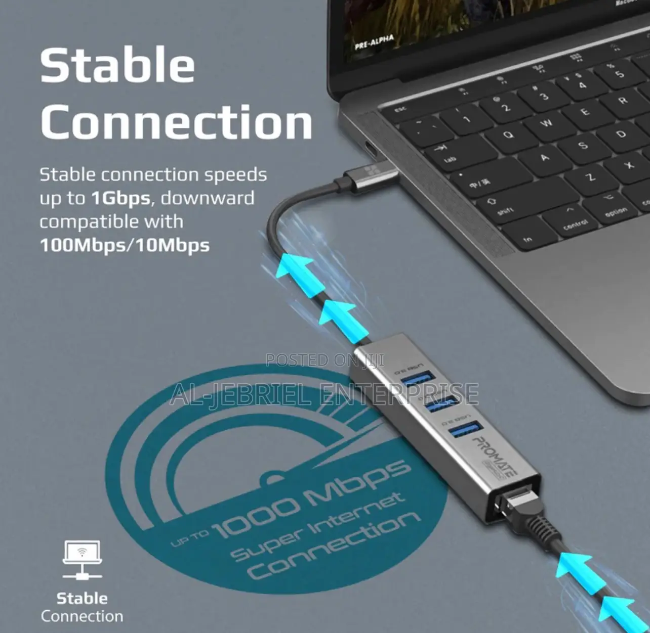 Multi-Port GIGAHUB-C Promate USB-C Adapter