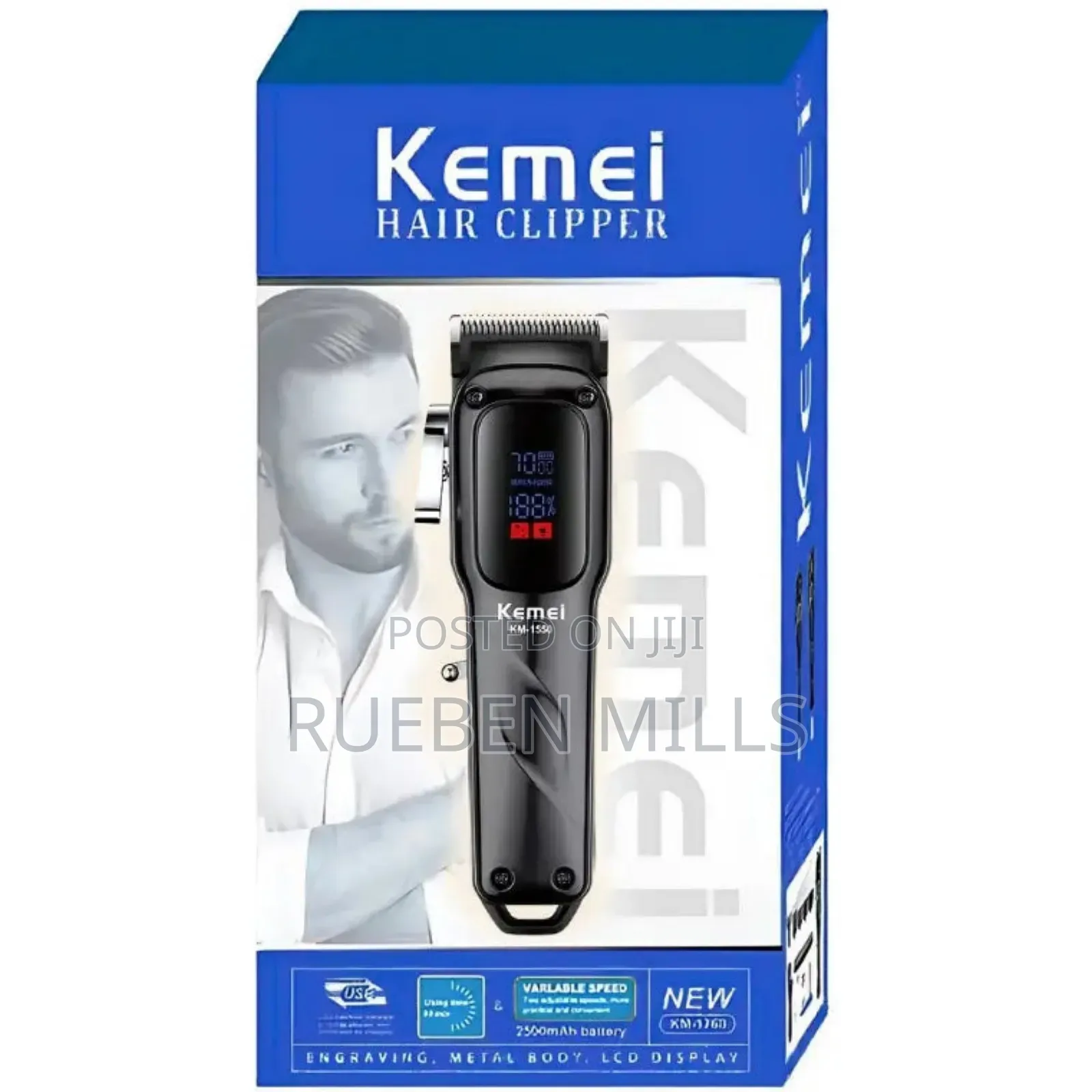 Low Noise Kemei KM 1550 Hair Clipper Barbering Machine - Men