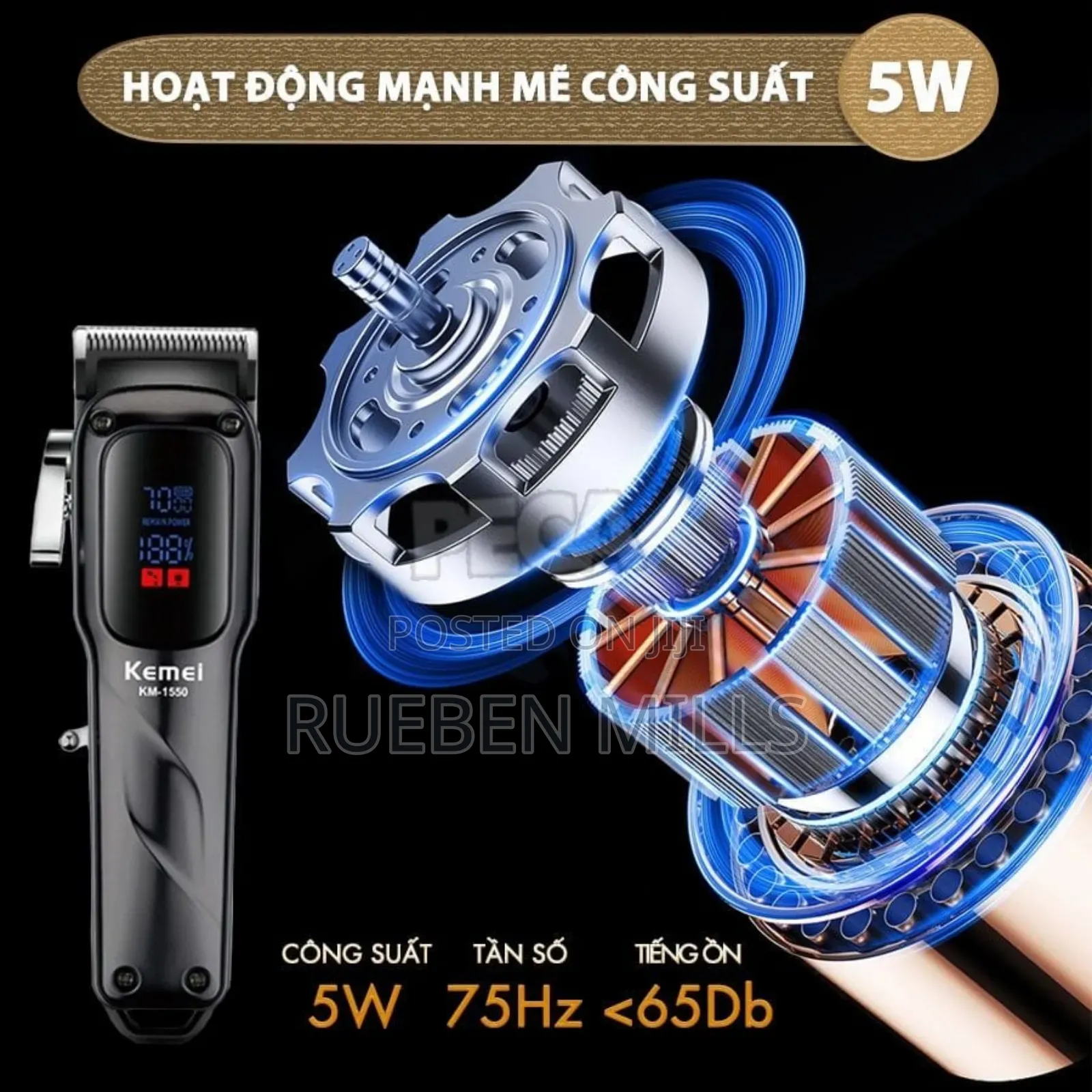 Low Noise Kemei KM 1550 Hair Clipper Barbering Machine - Men