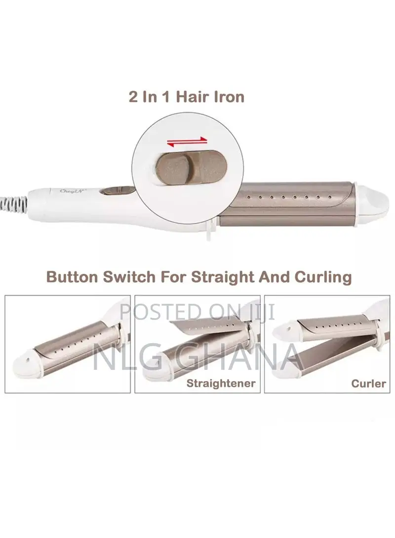 30W 2-in-1 Portable Hair Straightener And Curling Iron With
