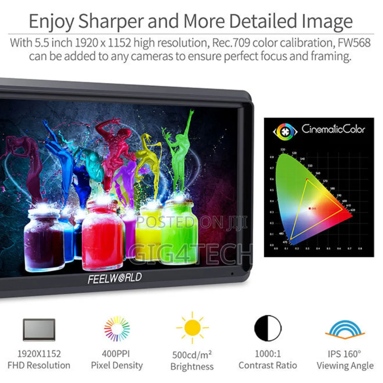 Feelworld Fw568 V3 6 Inch DSLR Camera Field Monitor