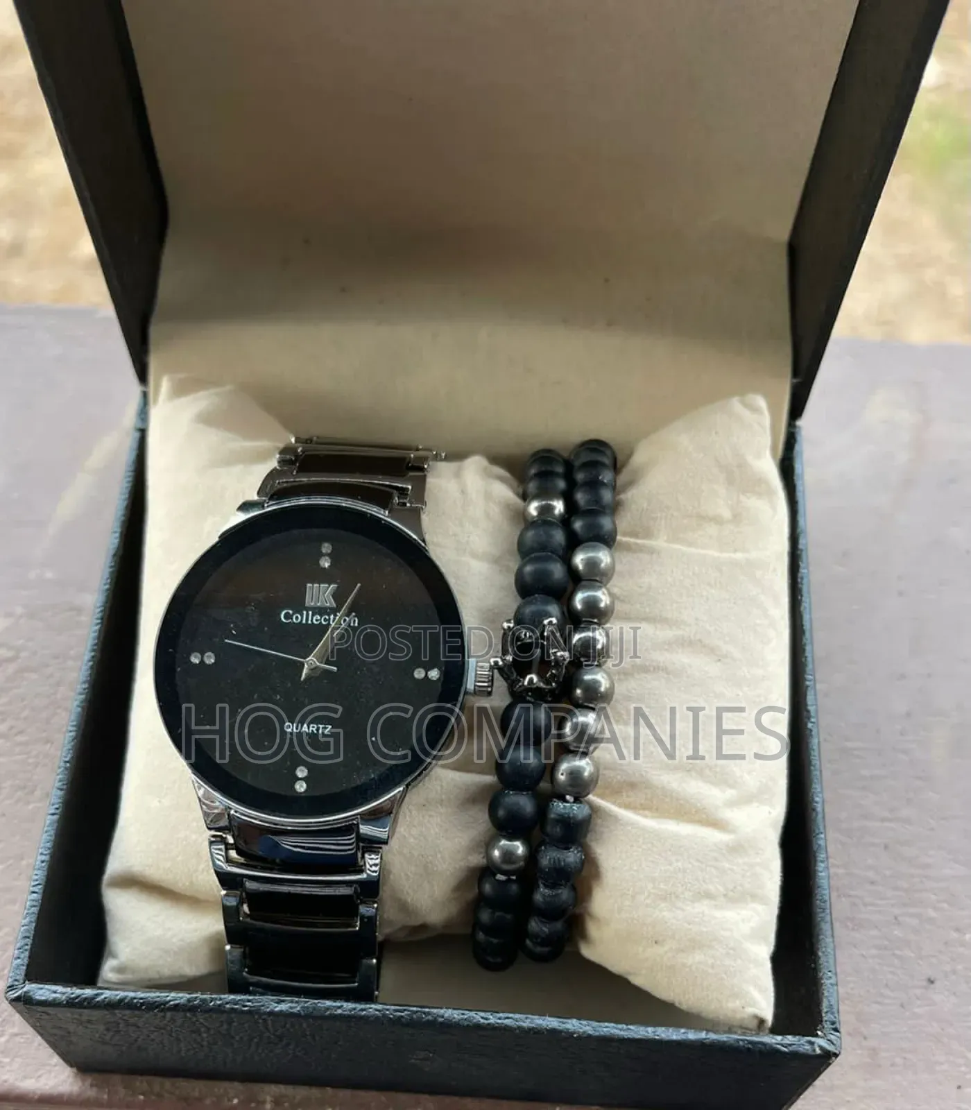 Men's Watch Bracelet Gift Set Box Package+ Chocolate