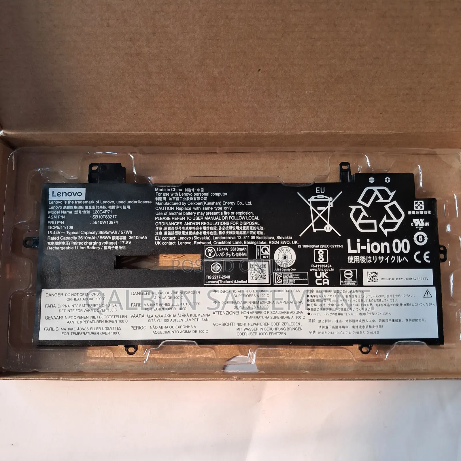 Lenovo L20C4P71 X1 Carbon 9th 10th X1 Yoga 6th 7th Battery