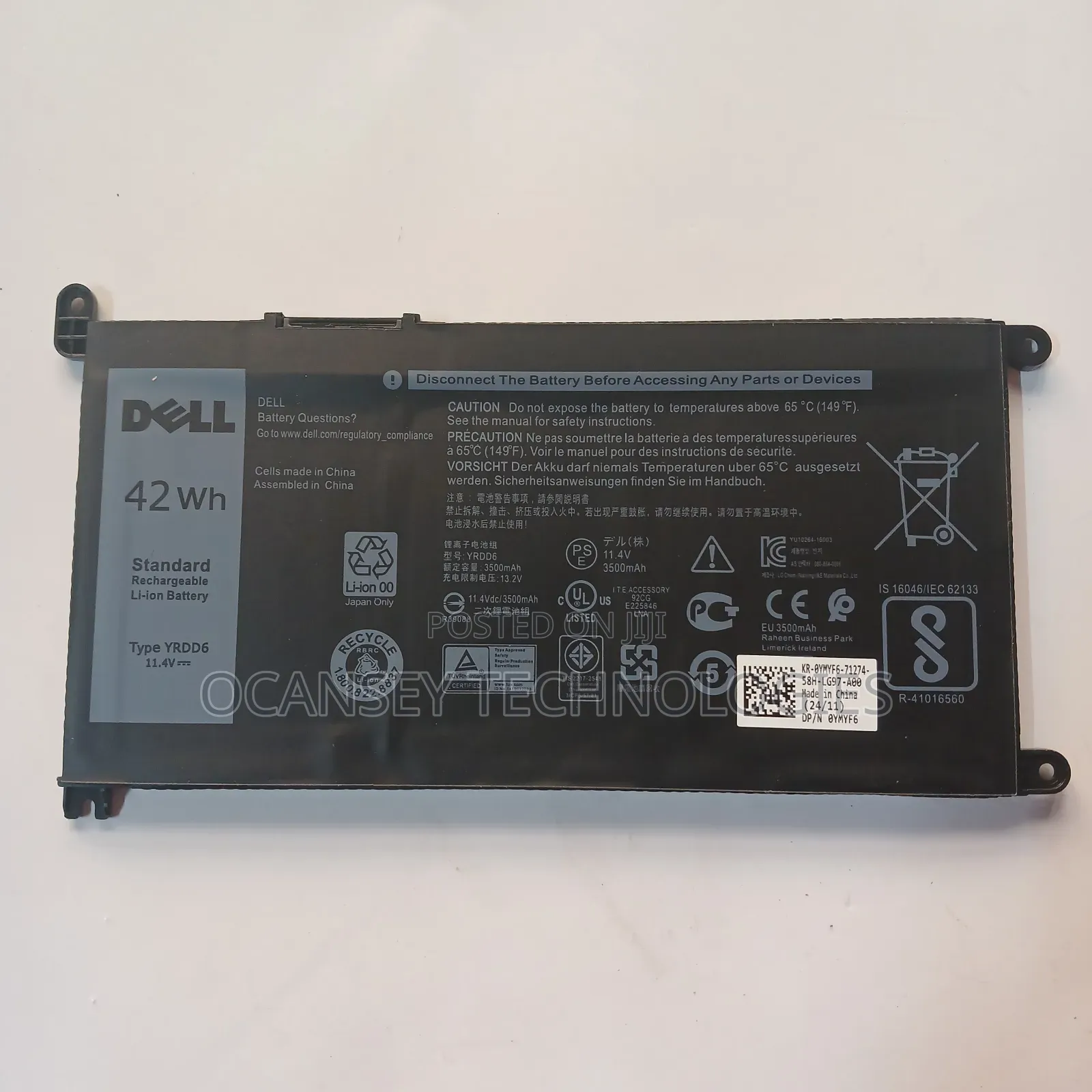 Original Dell Yrdd6 Battery For Inspiron 7586 5482 5485 5491