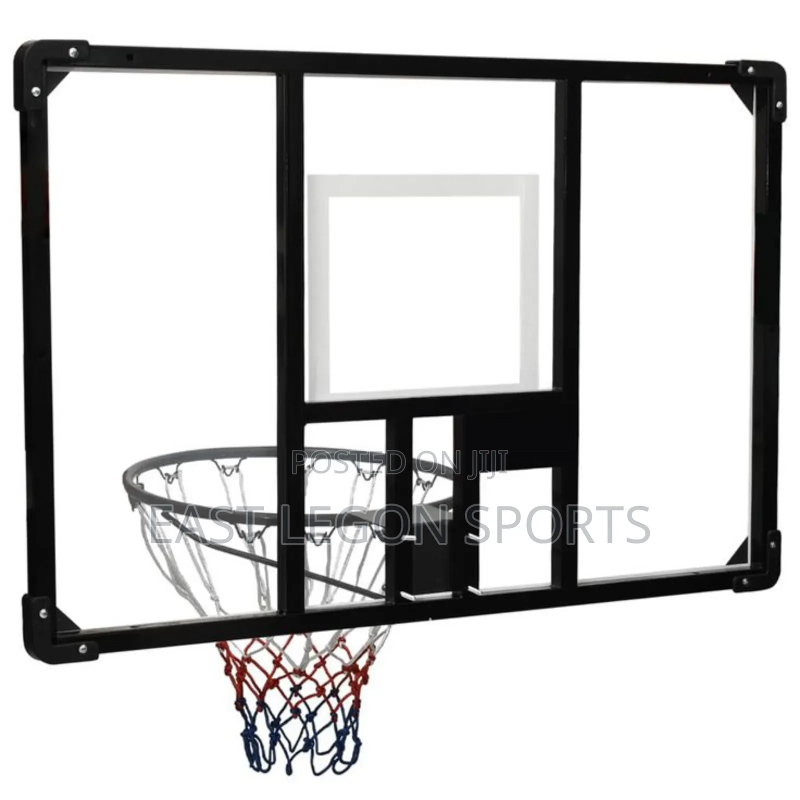 Glass Everlast Basketball Backboard and Hoop With Net