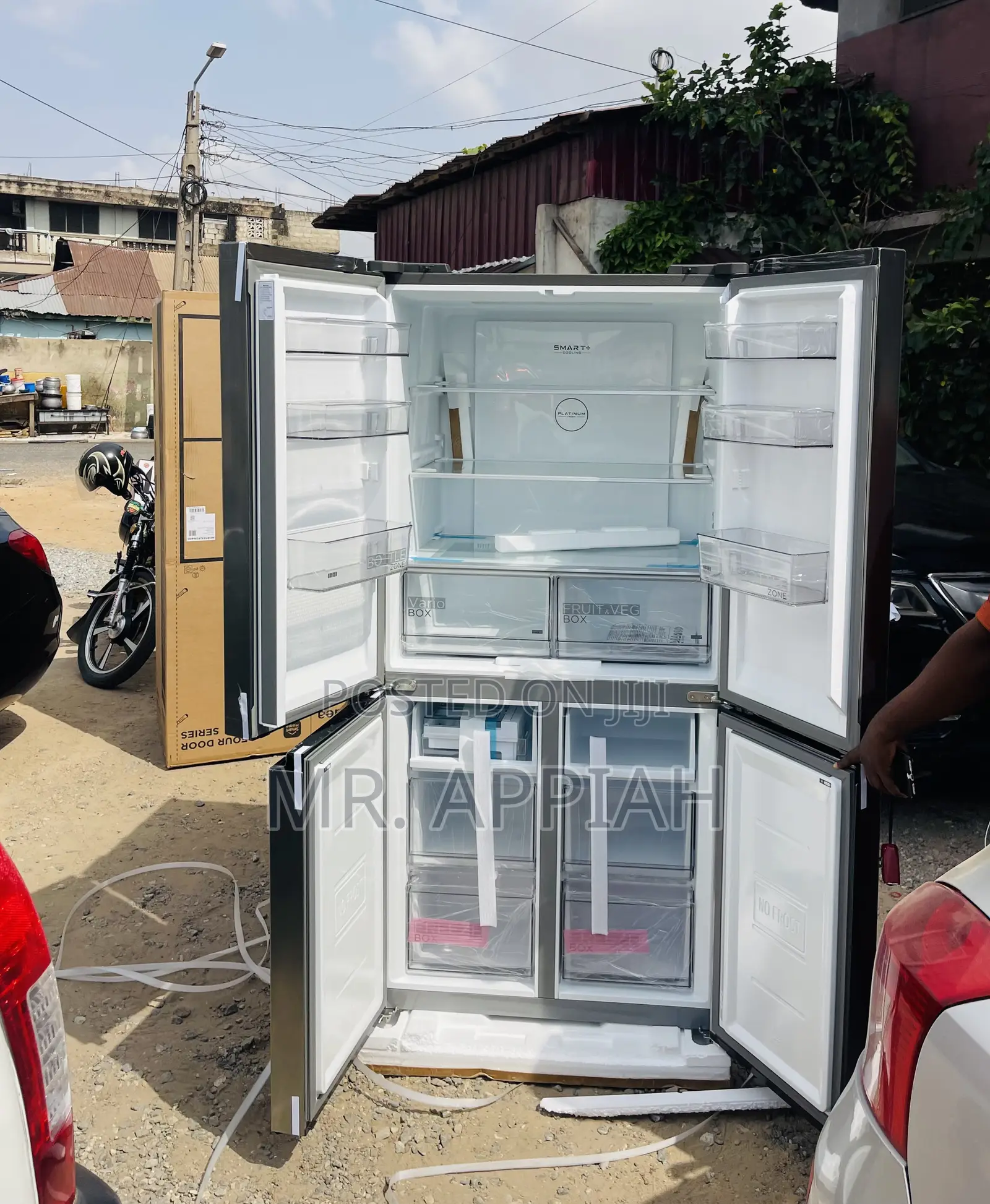 Efficient Midea 4 Door Side by Side Electric Refrigerator.