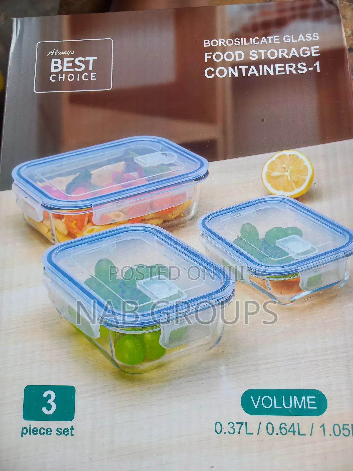 3pcs Glass Bowls With Lids