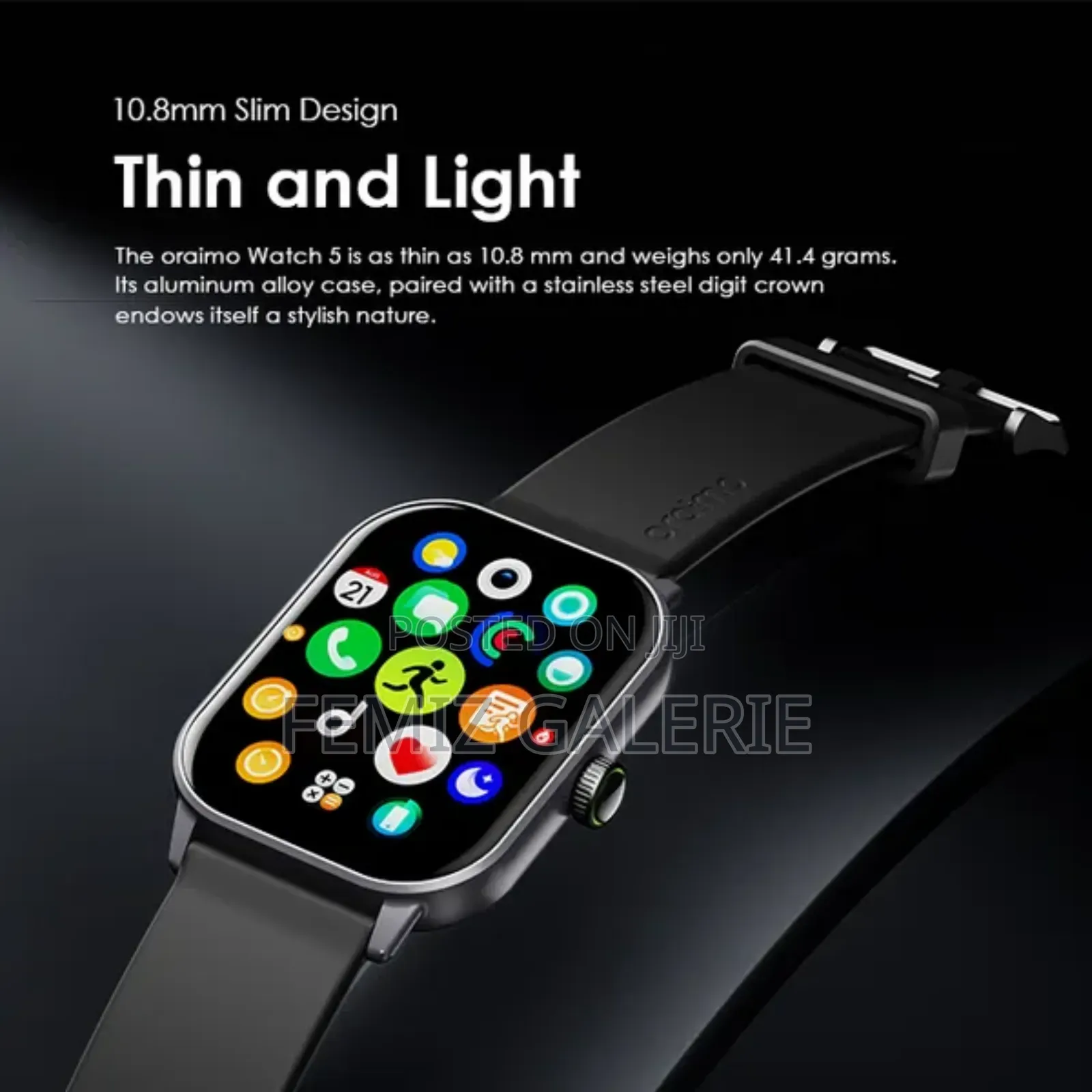 Oraimo Watch 5 2.01" Hd Panda Glass 1atm Smart Watch
