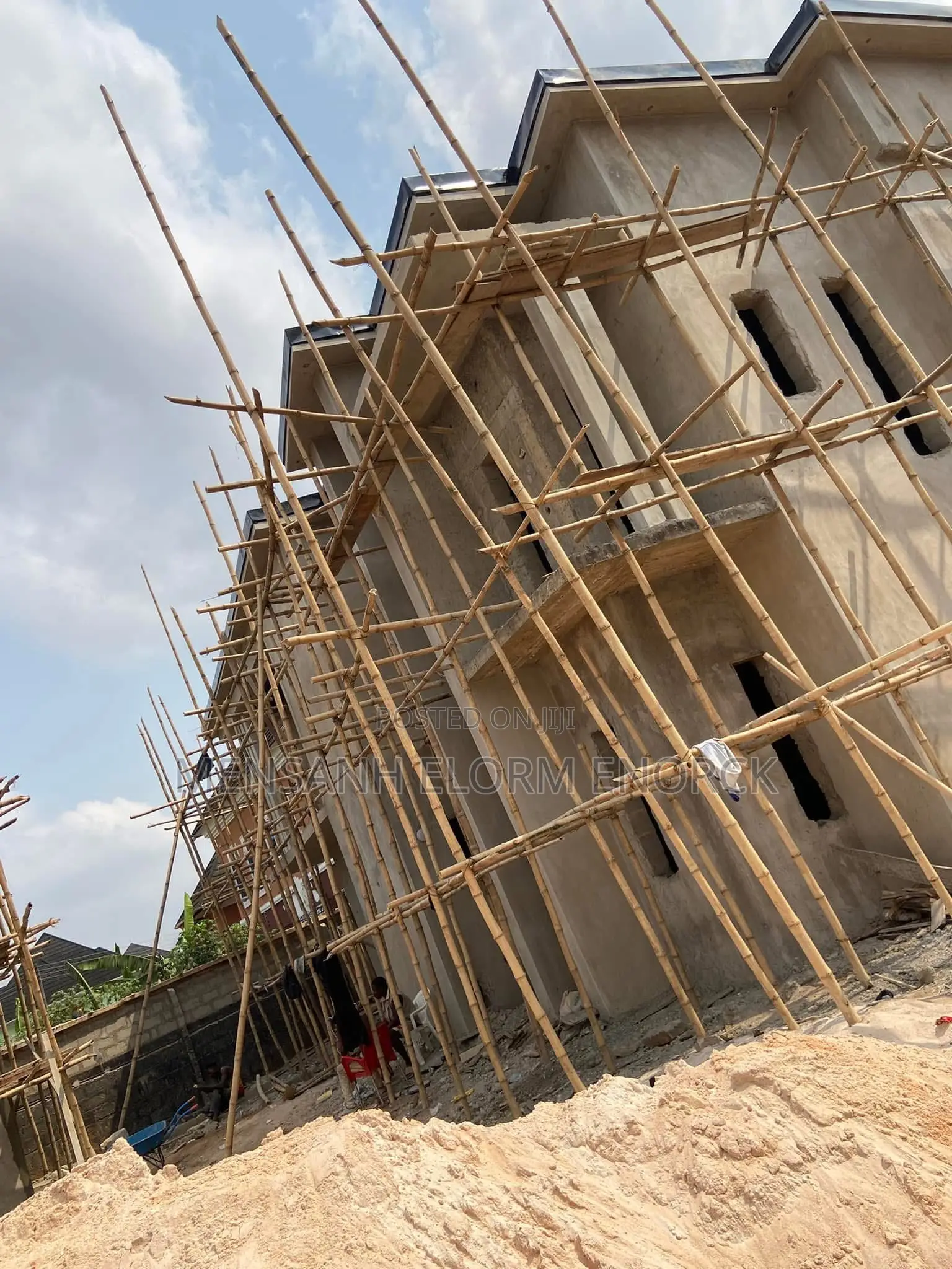 Building House and Face Wall