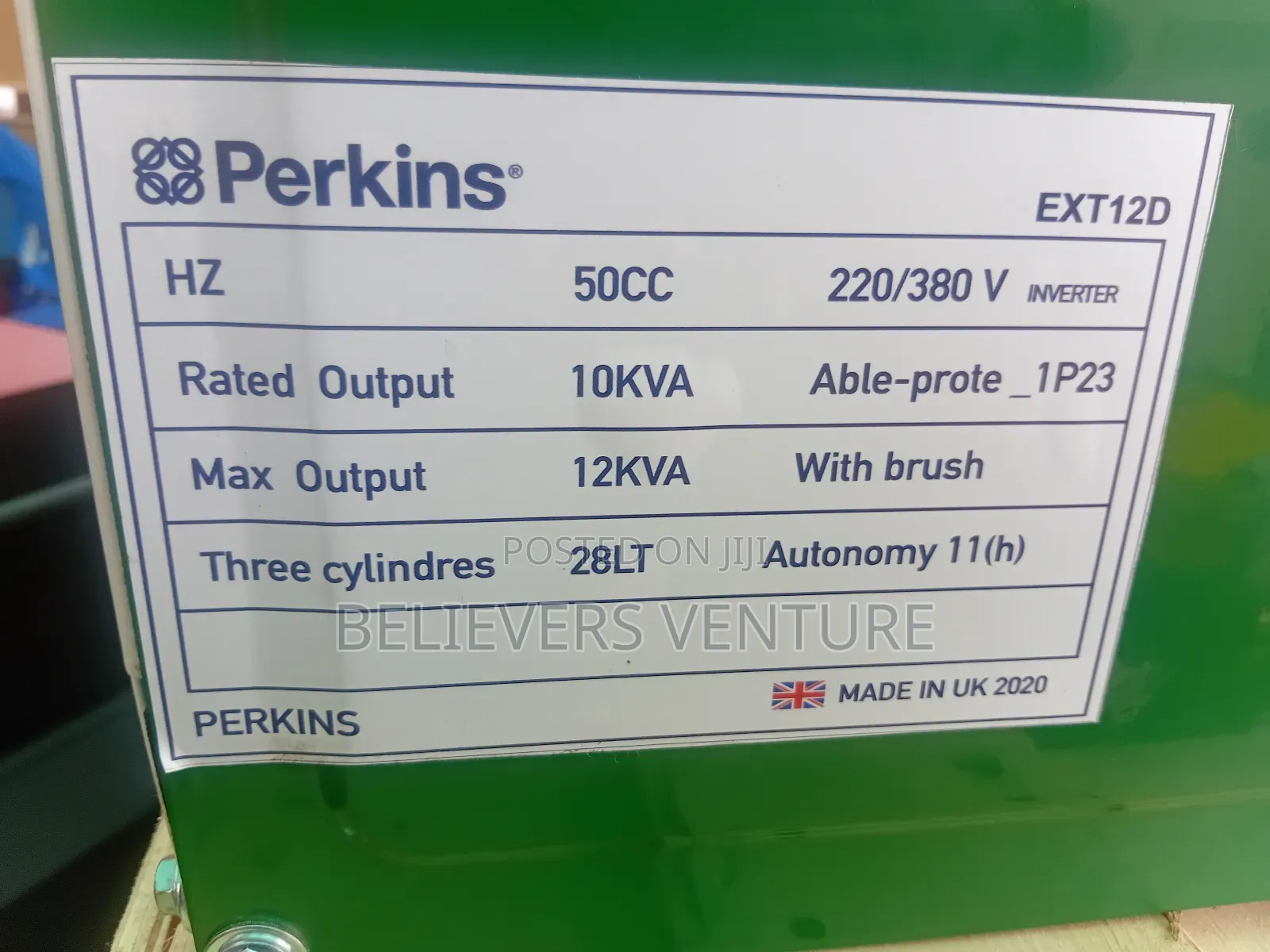 10kva Perkins Stable Generator 13000watt Silent Generator