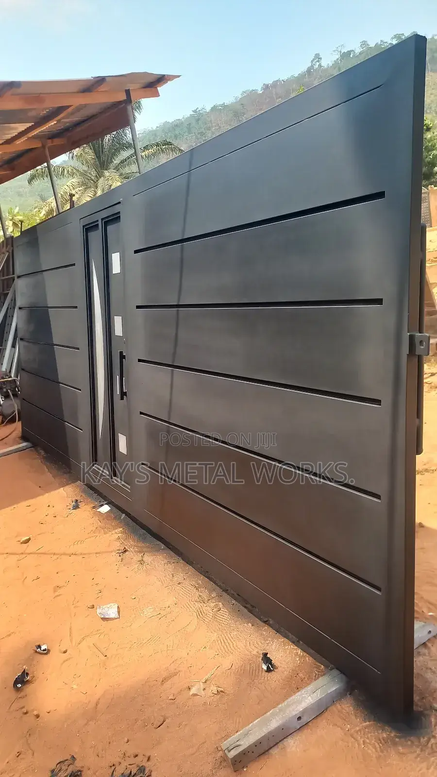 Modern Designer Main Gate | Galvanized Steel Sliding Gate