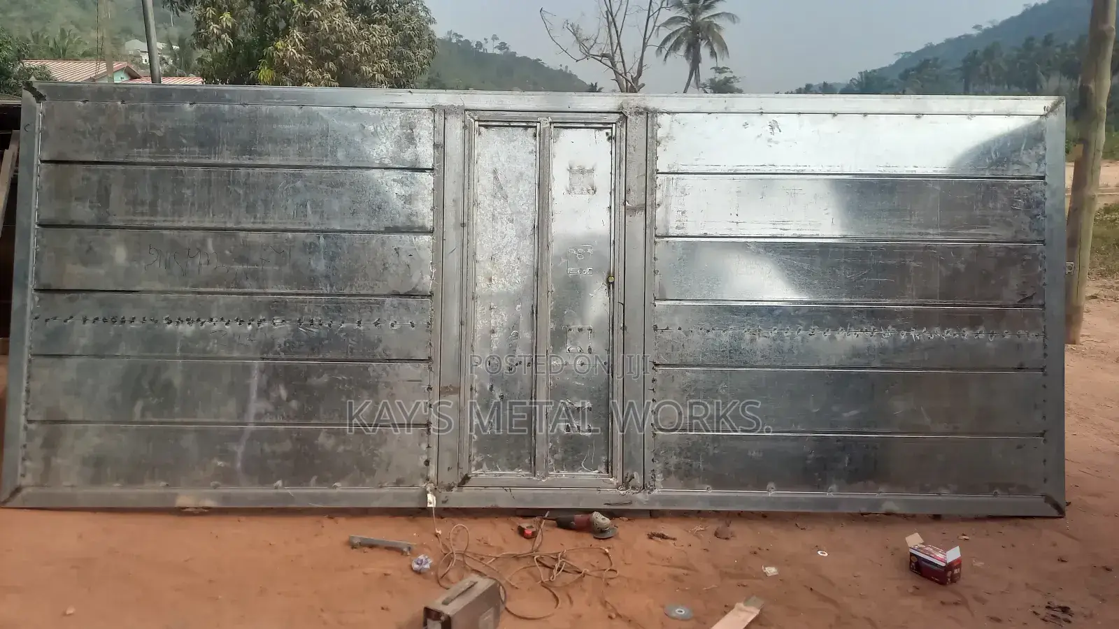 Modern Designer Main Gate | Galvanized Steel Sliding Gate