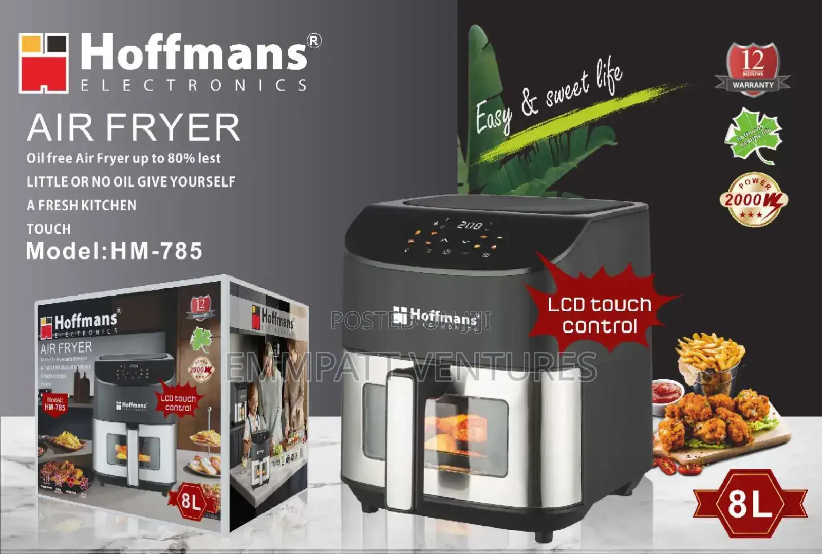 Hoffmans LCD Touch Control 8L Airfryer HM - 785