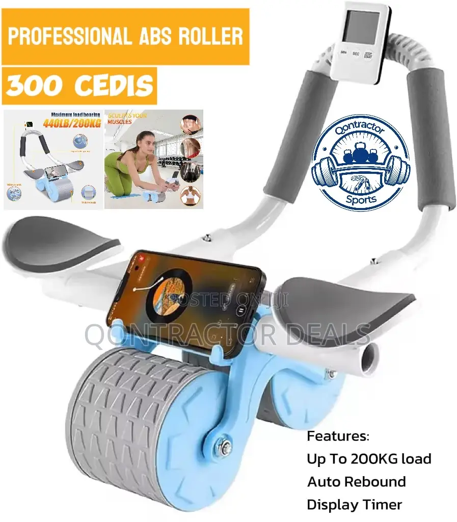 Qontractor Sports Professional Abs Roller With Auto Rebound