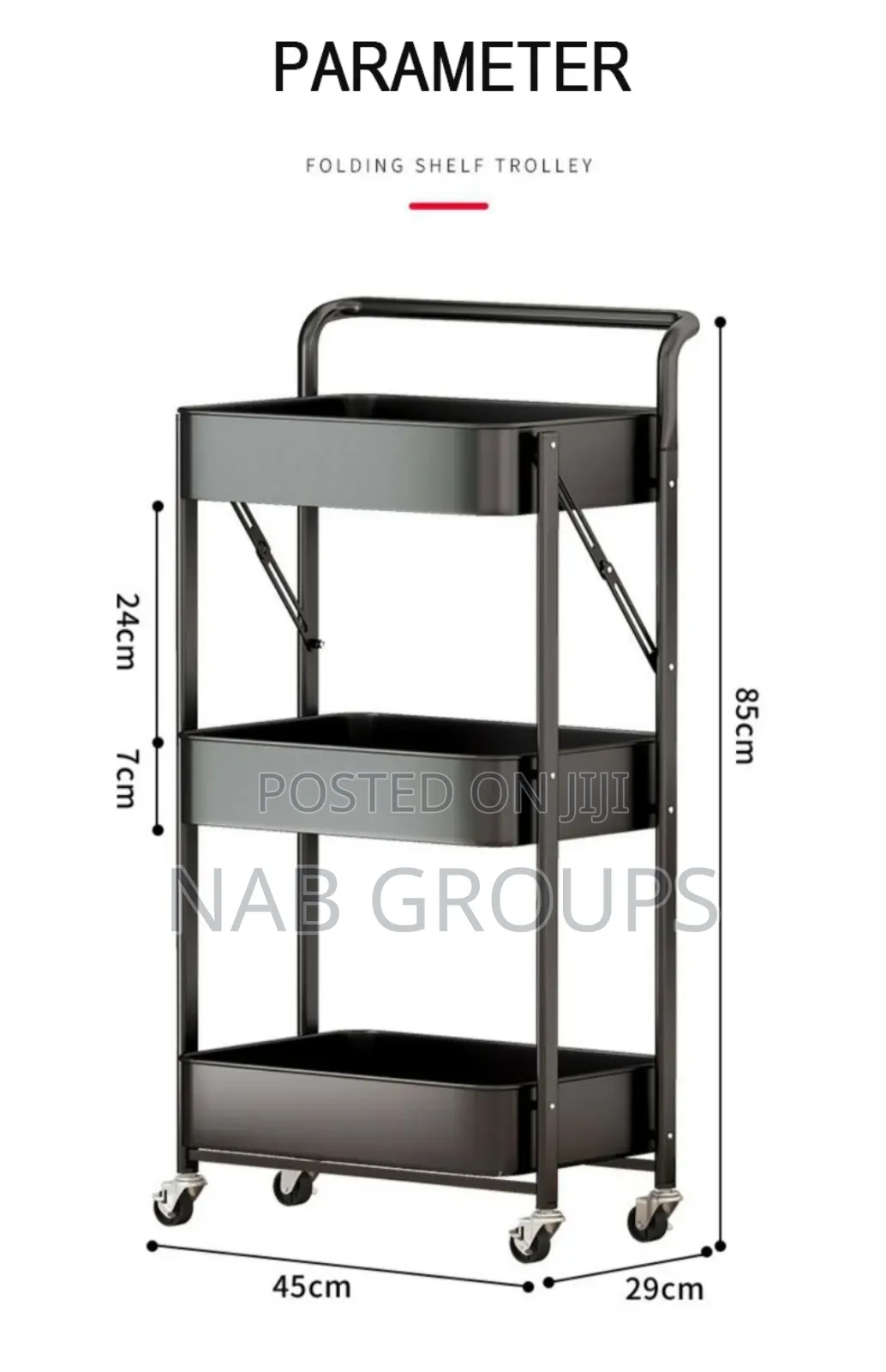 3 Tier Storage Trolley