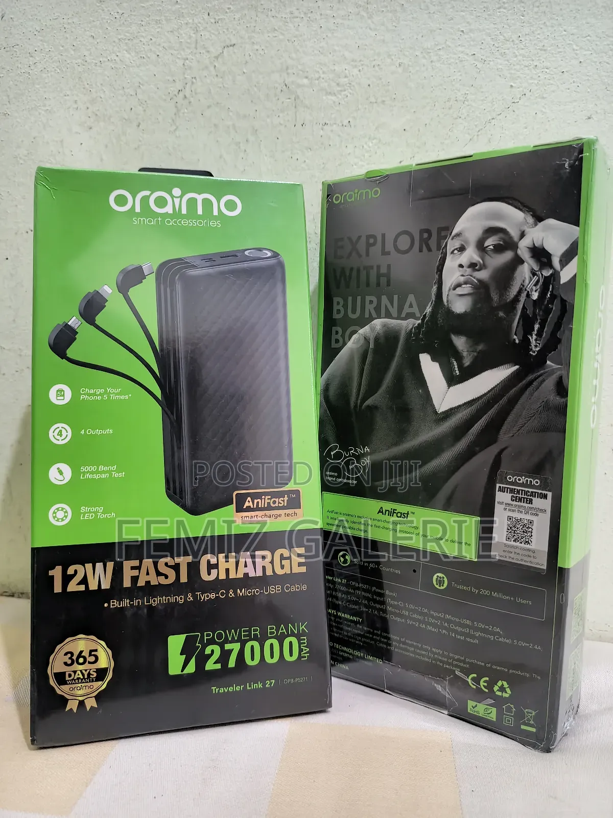 Oraimo Traveler Link 27; 27000mah 12w Power Bank