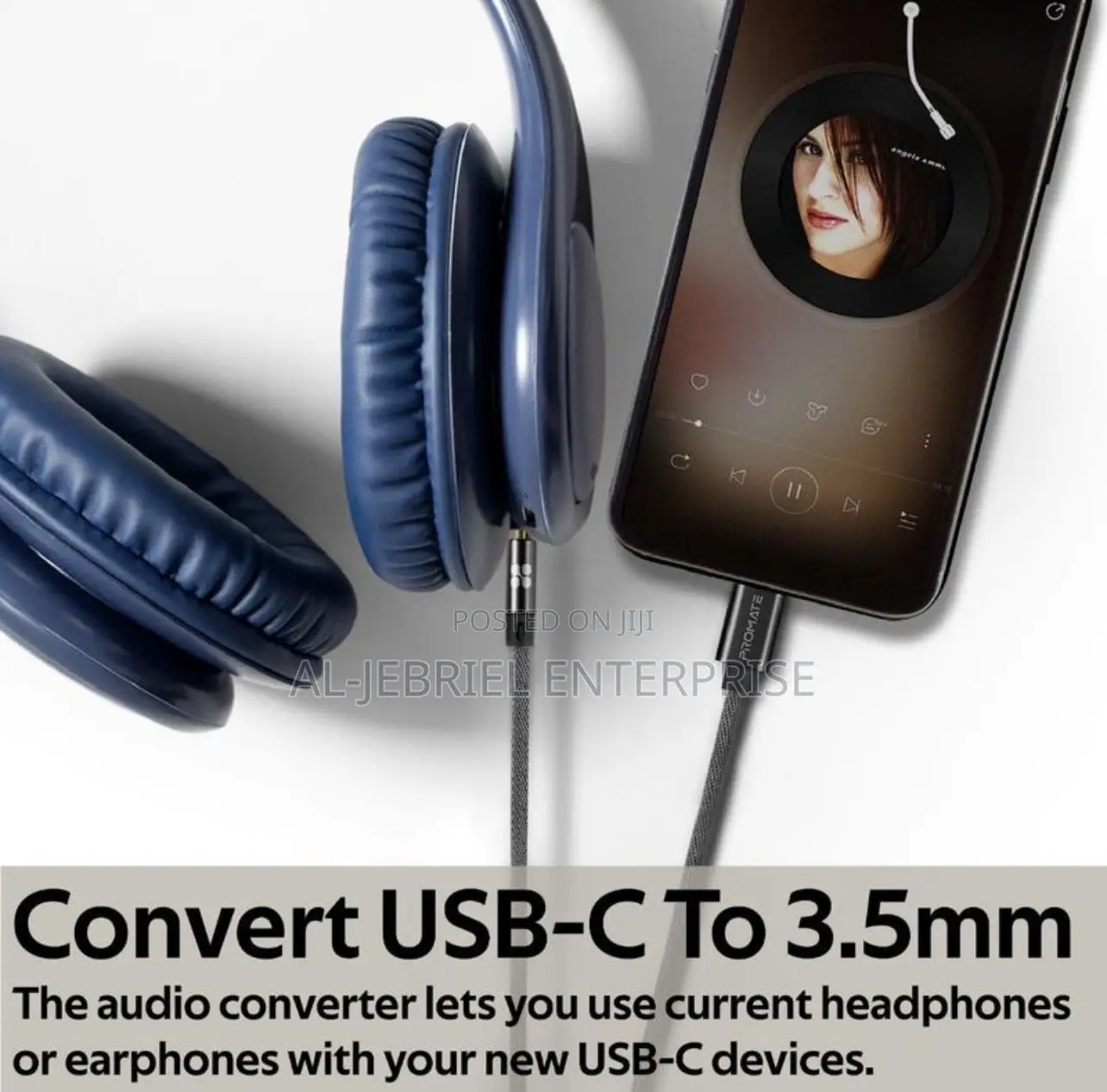 Promate AUX Connector to USB-C Cable —AUXLINK-CM