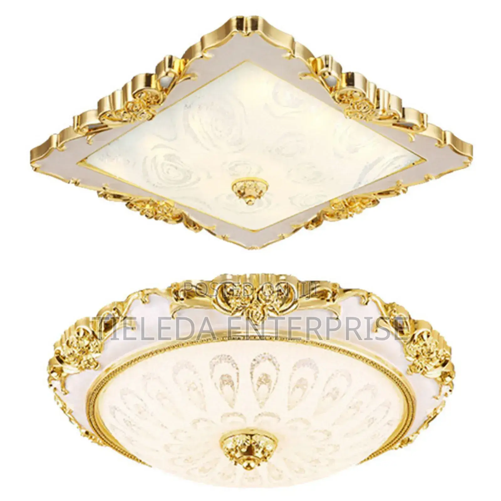 Frosted Glass White and Gold Ceiling Light