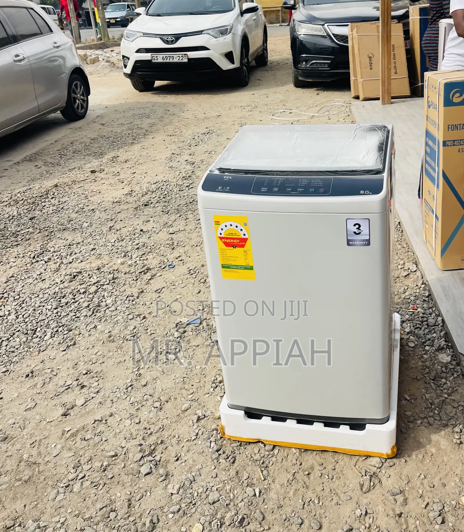 Long Lasting TCL 8kg Fully Auto Washing Machine(Gray).