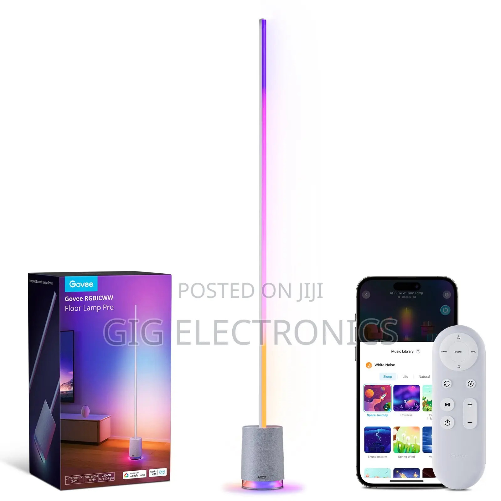 Govee Floor Lamp Pro, RGBIC LED Lamp With Bluetooth Speaker