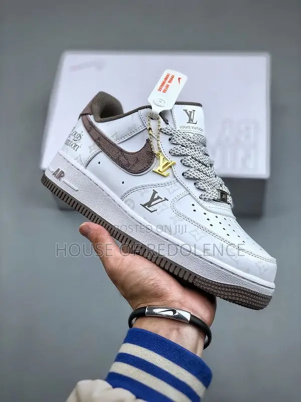 Louis Vuitton X Nike Air Force 1 Low White Brown Sneakers
