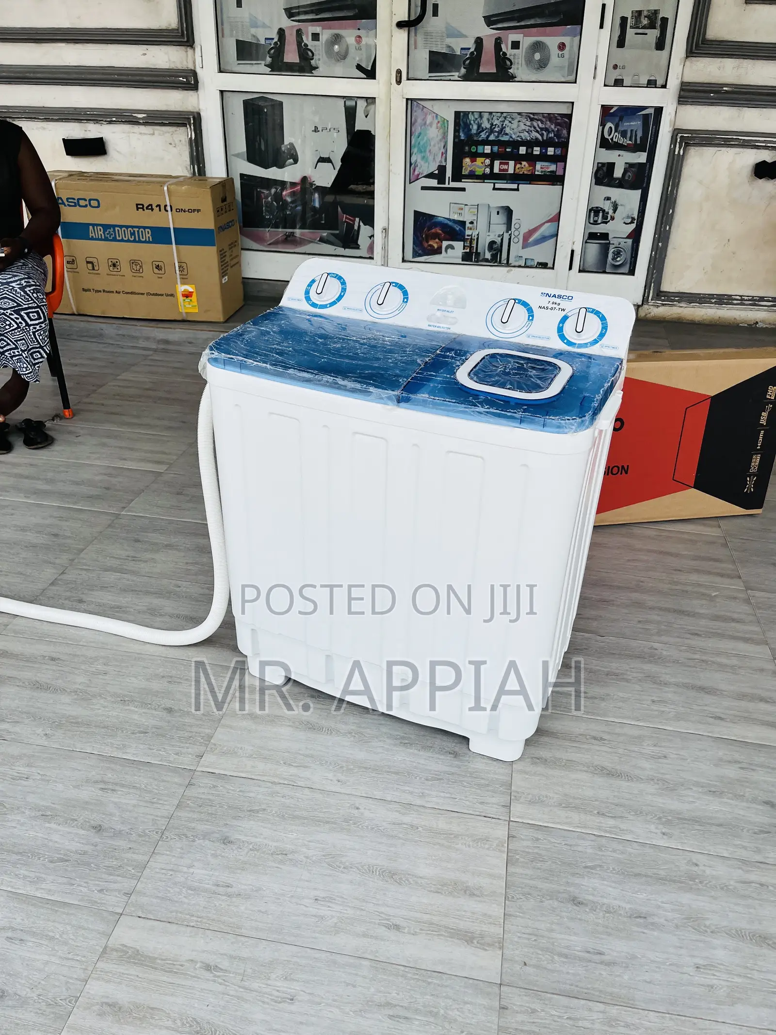 Wash and Spin Nasco 7kg Twin Tab Electric Washing Machine.