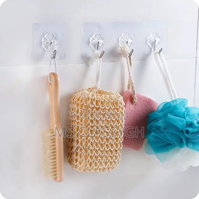 10pcs Transparent Door Back Adhesive Hook Kitchen Nail-free
