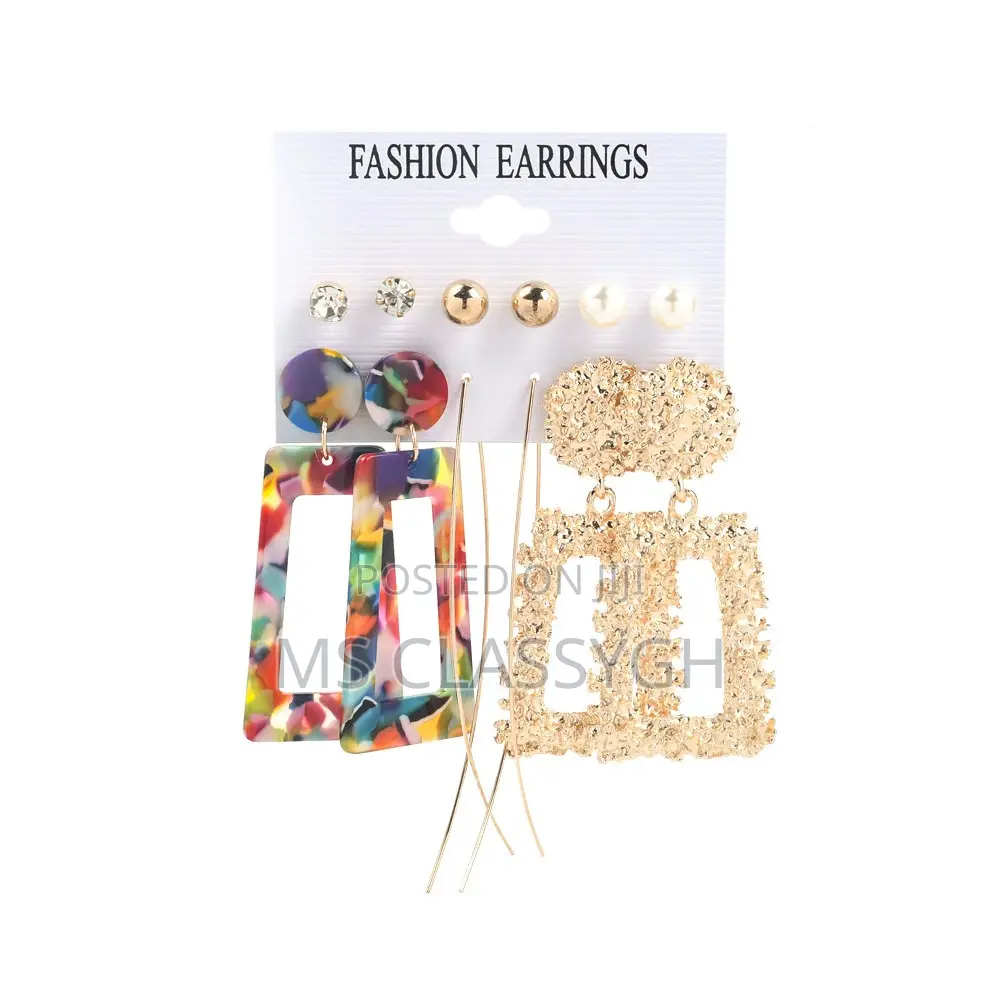 Earrings Combination Set Simple Hollow Pearl Tassel Earrings