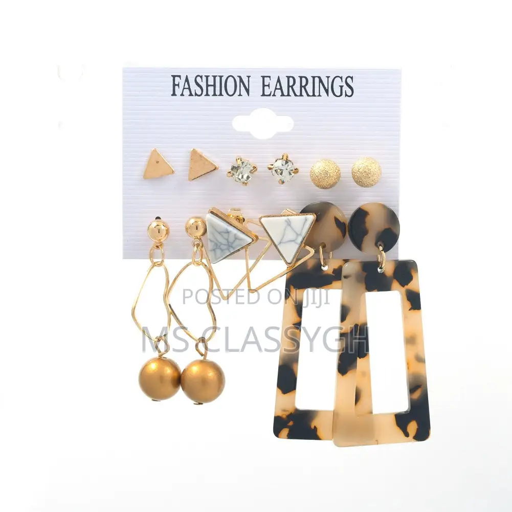 Earrings Combination Set Simple Hollow Pearl Tassel Earrings