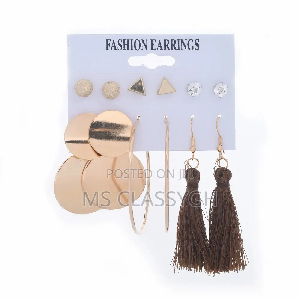 Earrings Combination Set Simple Hollow Pearl Tassel Earrings