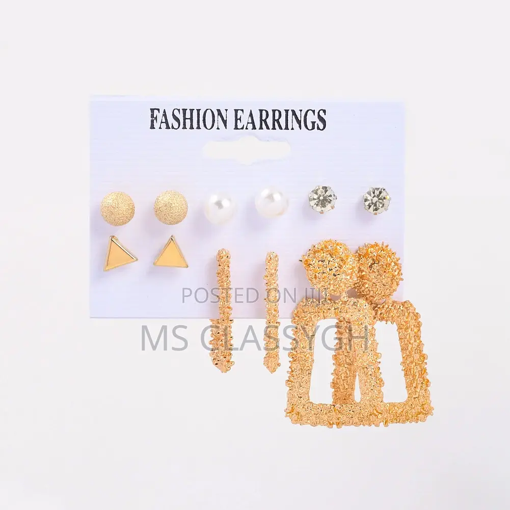 Earrings Combination Set Simple Hollow Pearl Tassel Earrings