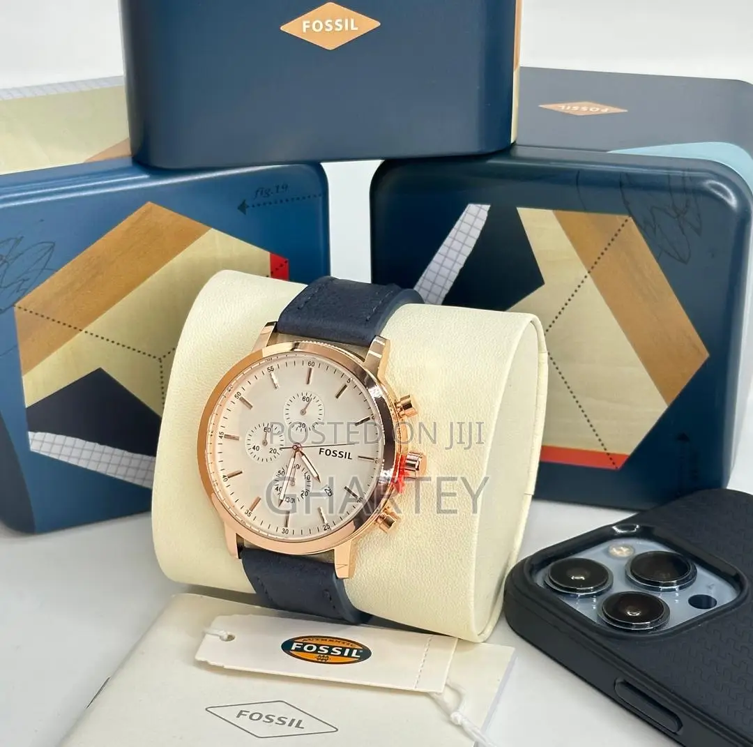 Men’S Fossil Durable Leather Men’S Strap Watch
