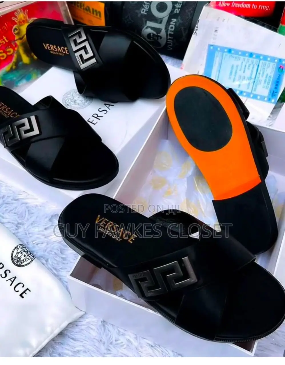 Versace Leather Slippers