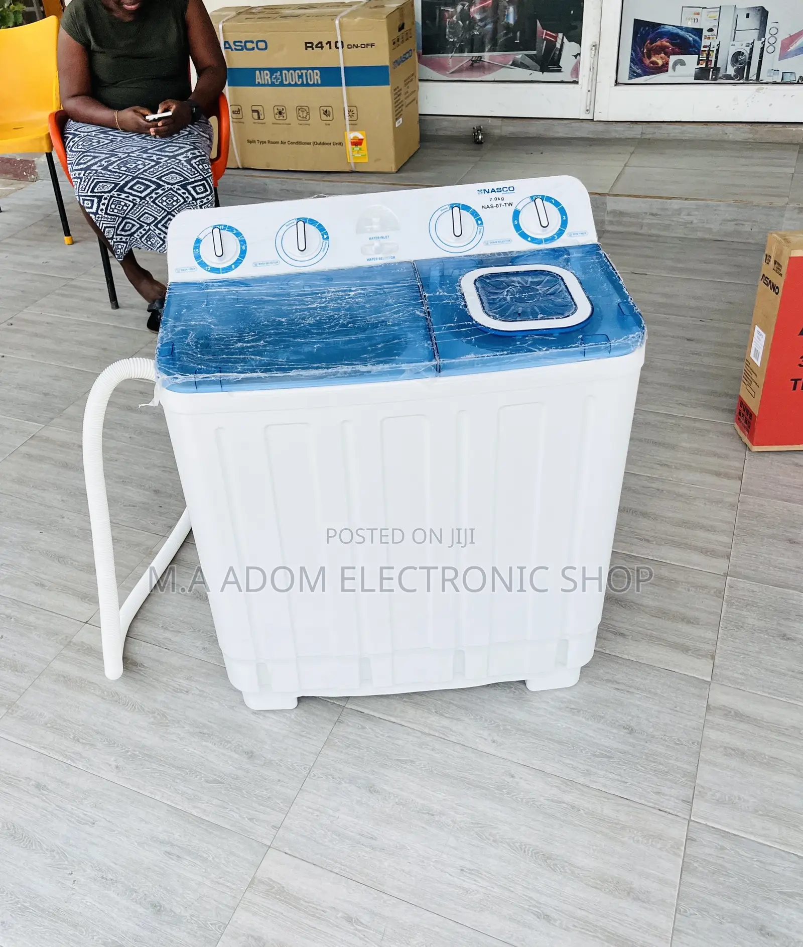 Efficient Nasco 7kg Twin Tab Electric Washing Machine.