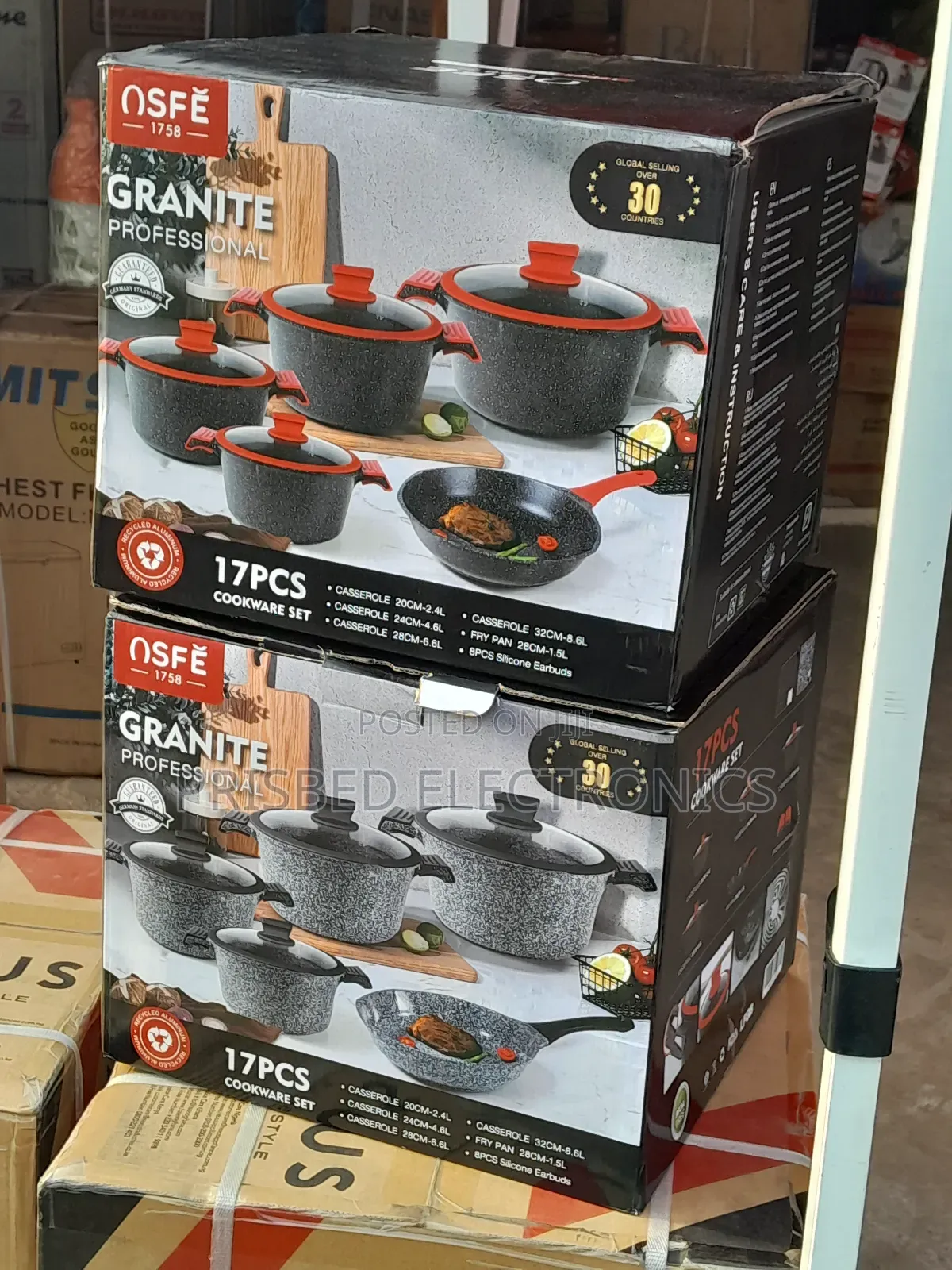 Nsef 17pcs Durable Granite Professional Cookware Set