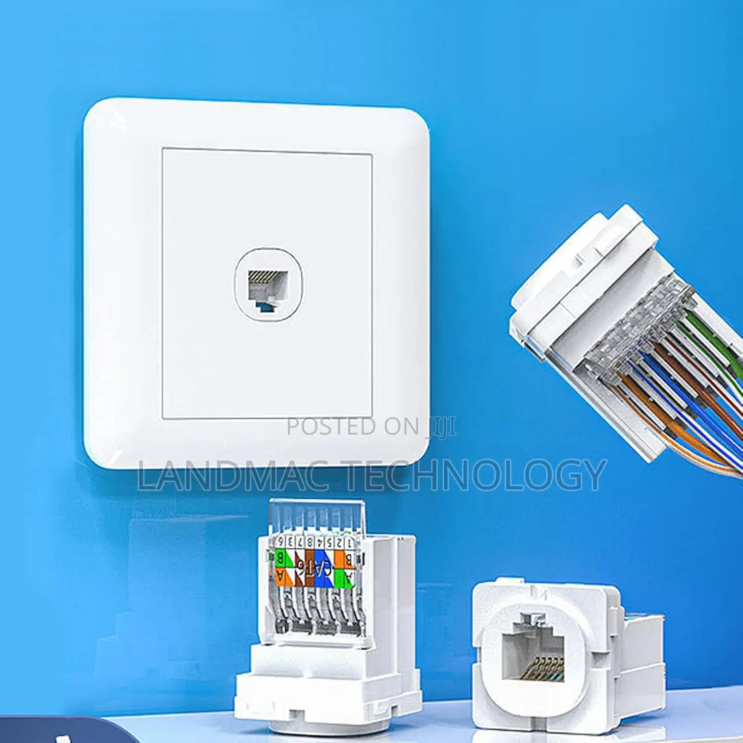 Single Faceplate Wall Socket With Keystone Jack