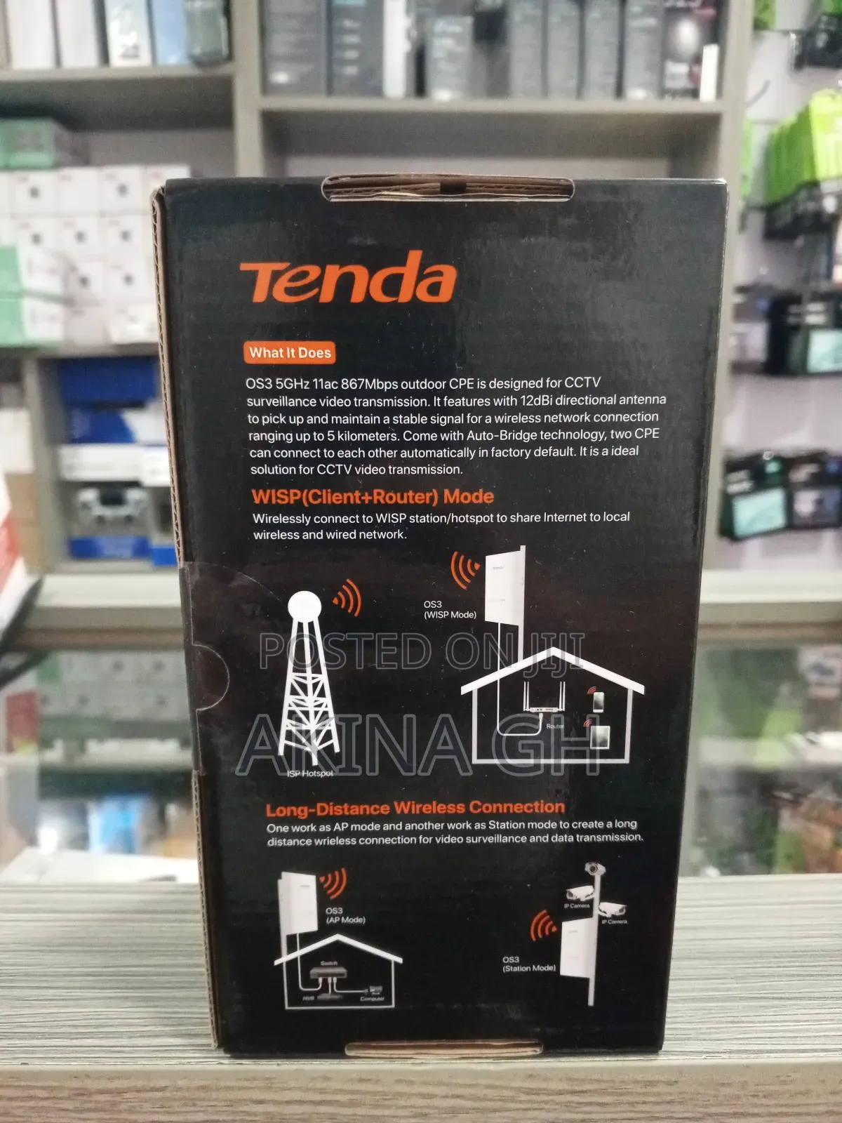 Tenda 5ghz 11ac 867mbps 12dpi Outdoor Cpe Access Point Os3