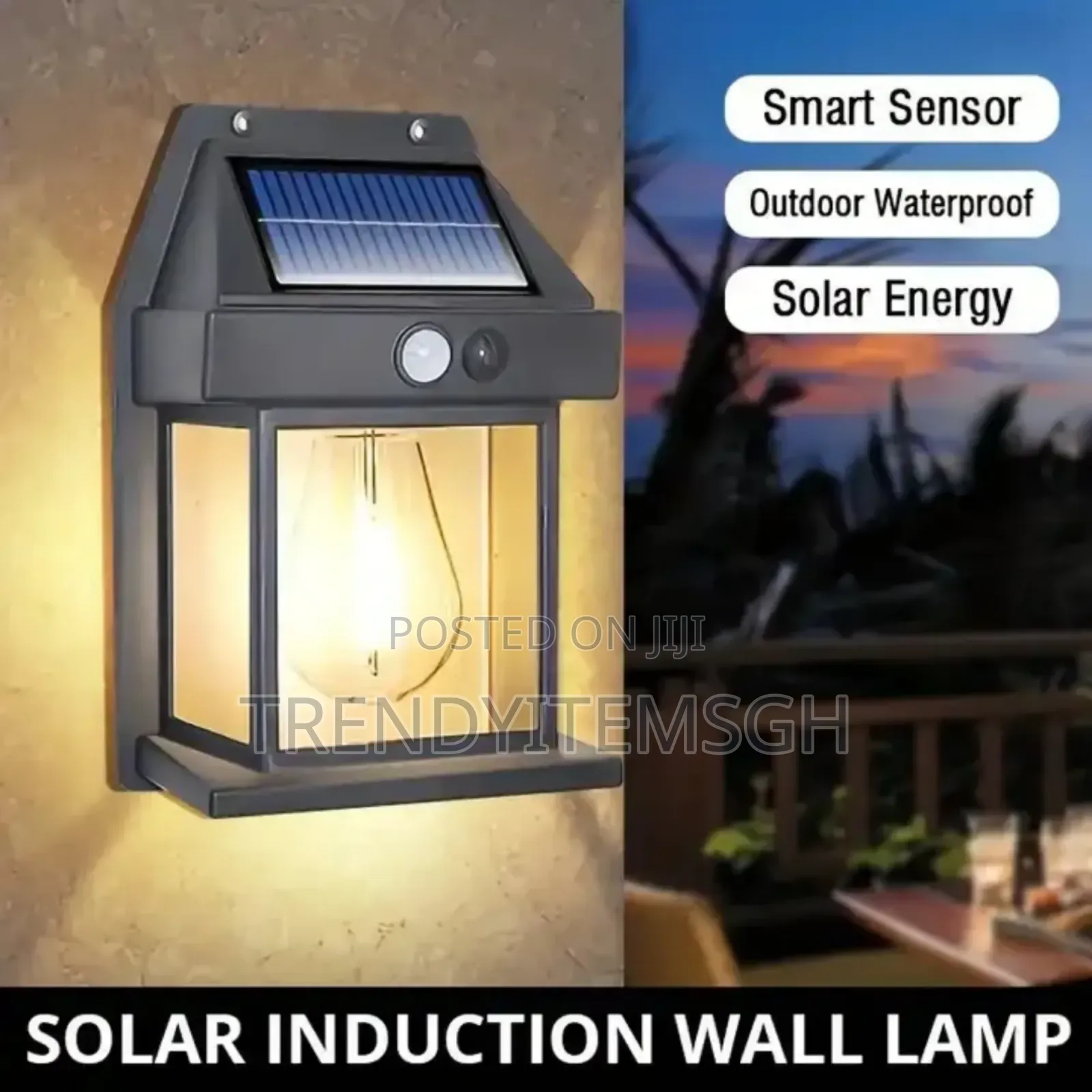 Solar Powered Tungsten Filament Wall Lamp