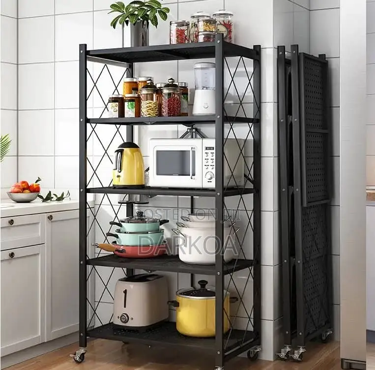 5 Tier Foldable Metal Kitchen Storage Rack