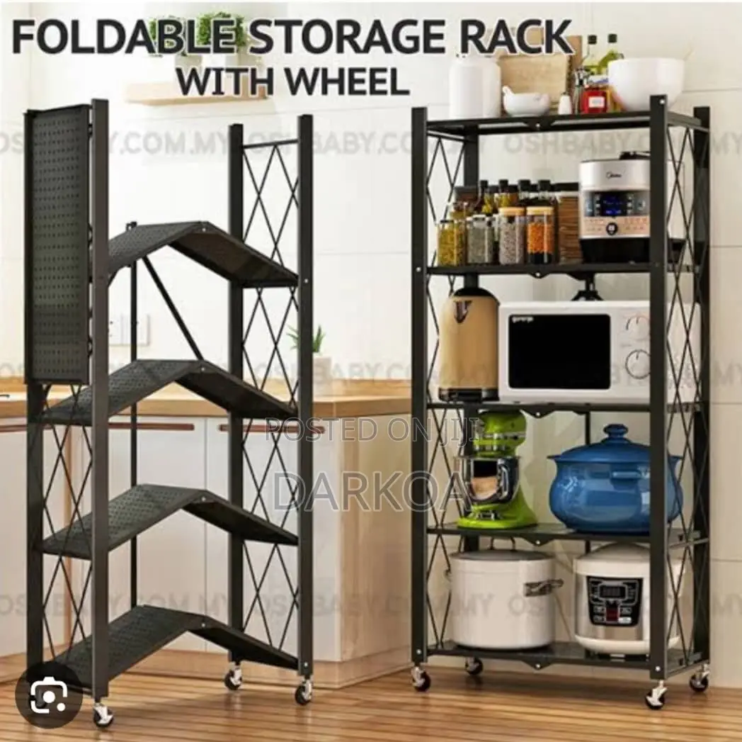 5 Tier Foldable Metal Kitchen Storage Rack