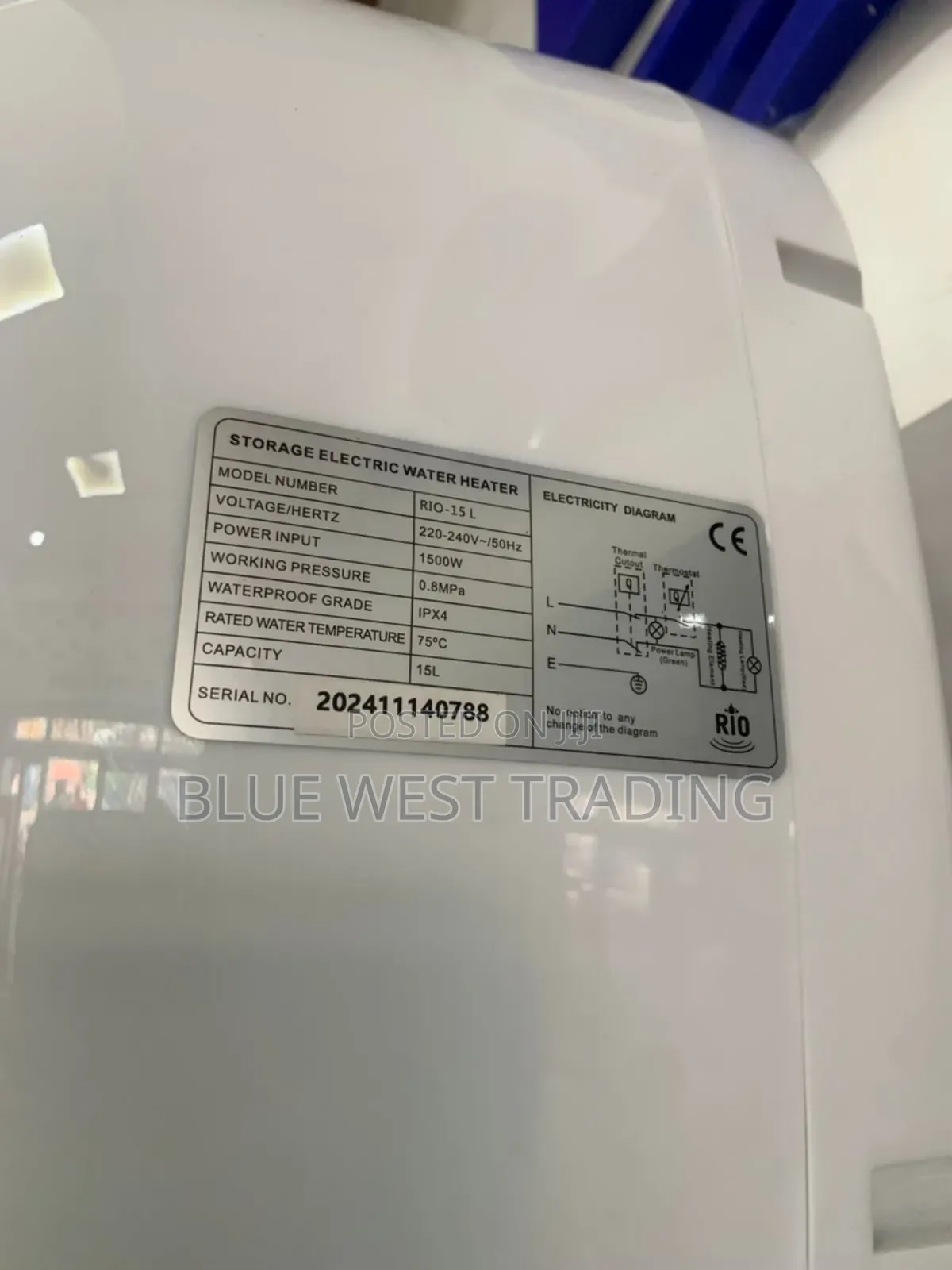 Rio Water Heater 15 Liters _ Water Heater 15 Liters
