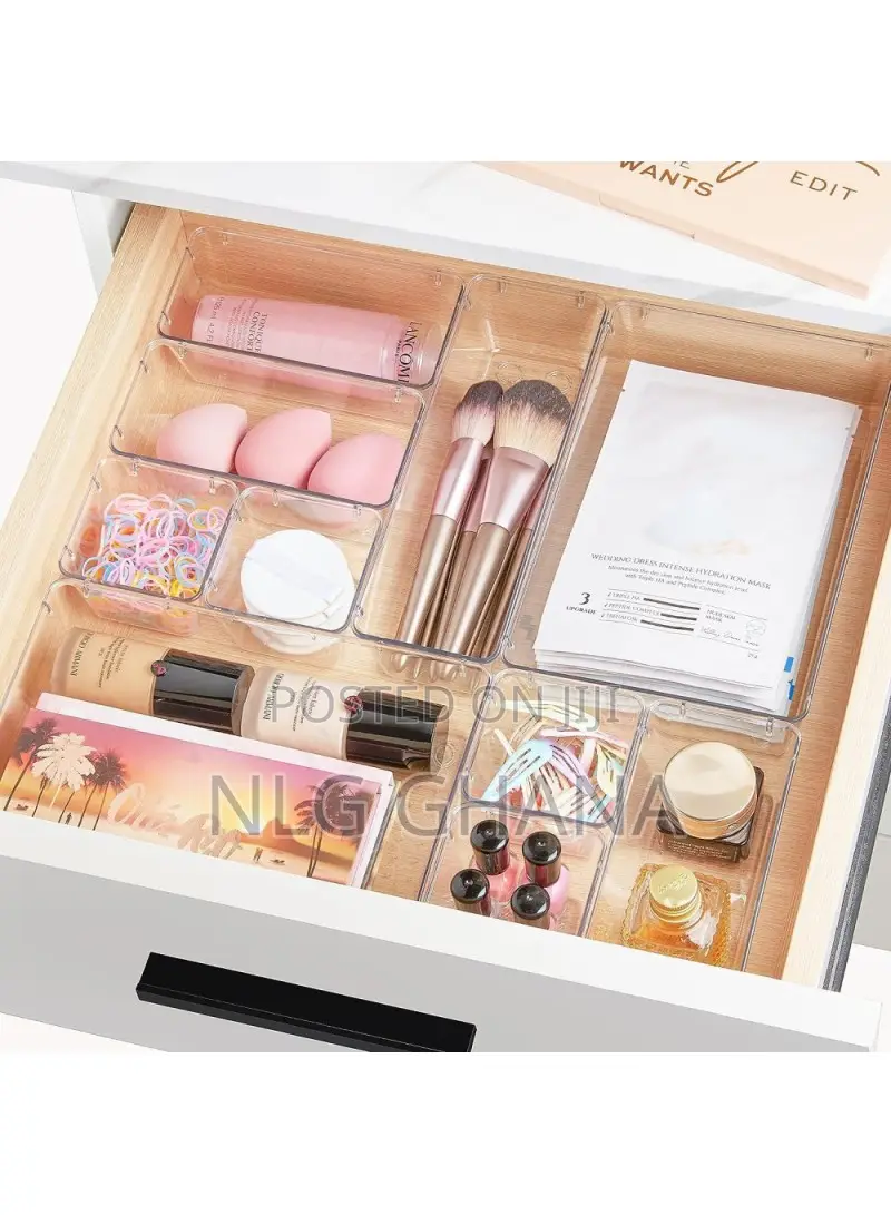 16pcs / Set Non-Slip Transparent Pet Storage Box for Drawers
