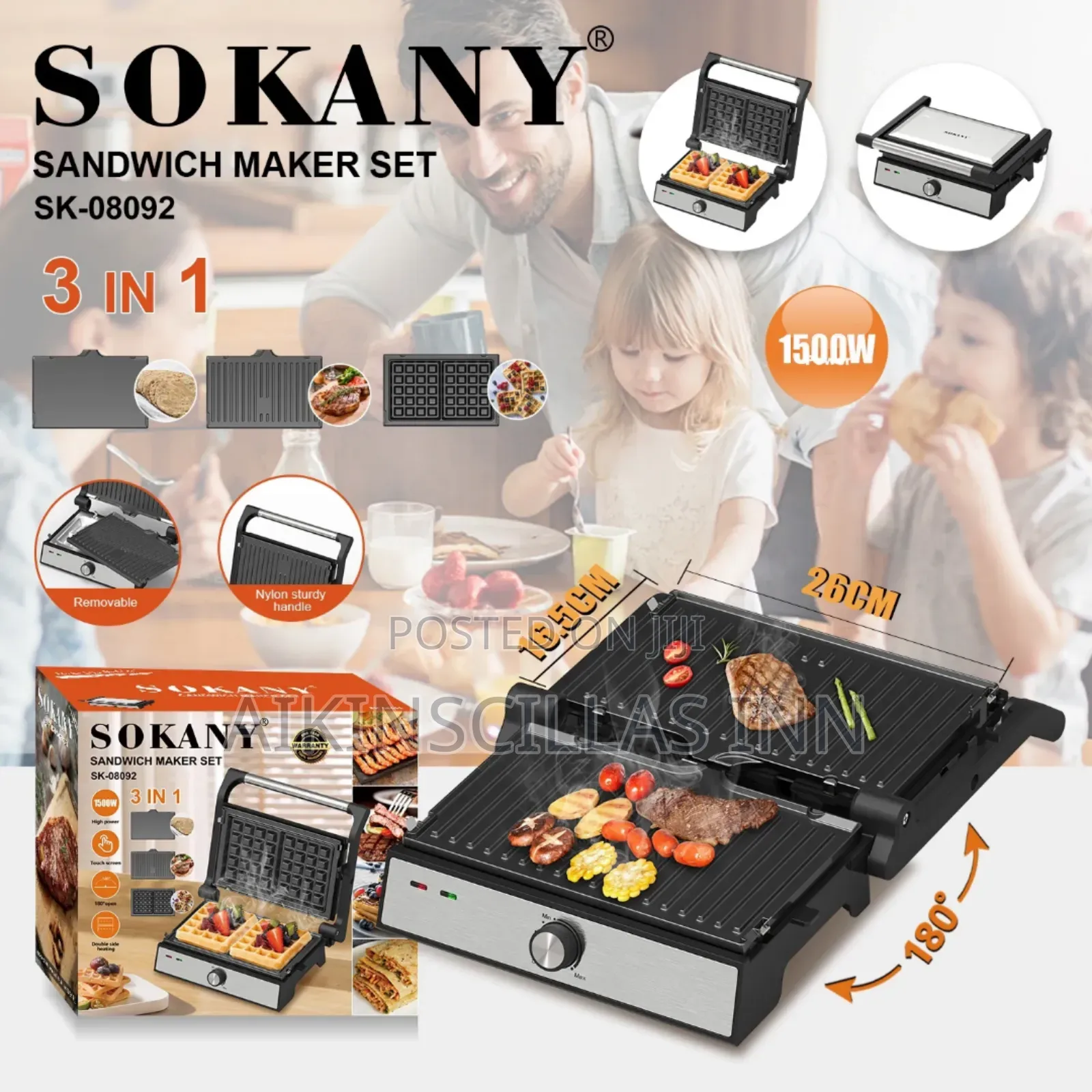 Sokany 3in1 Waffle/Grill