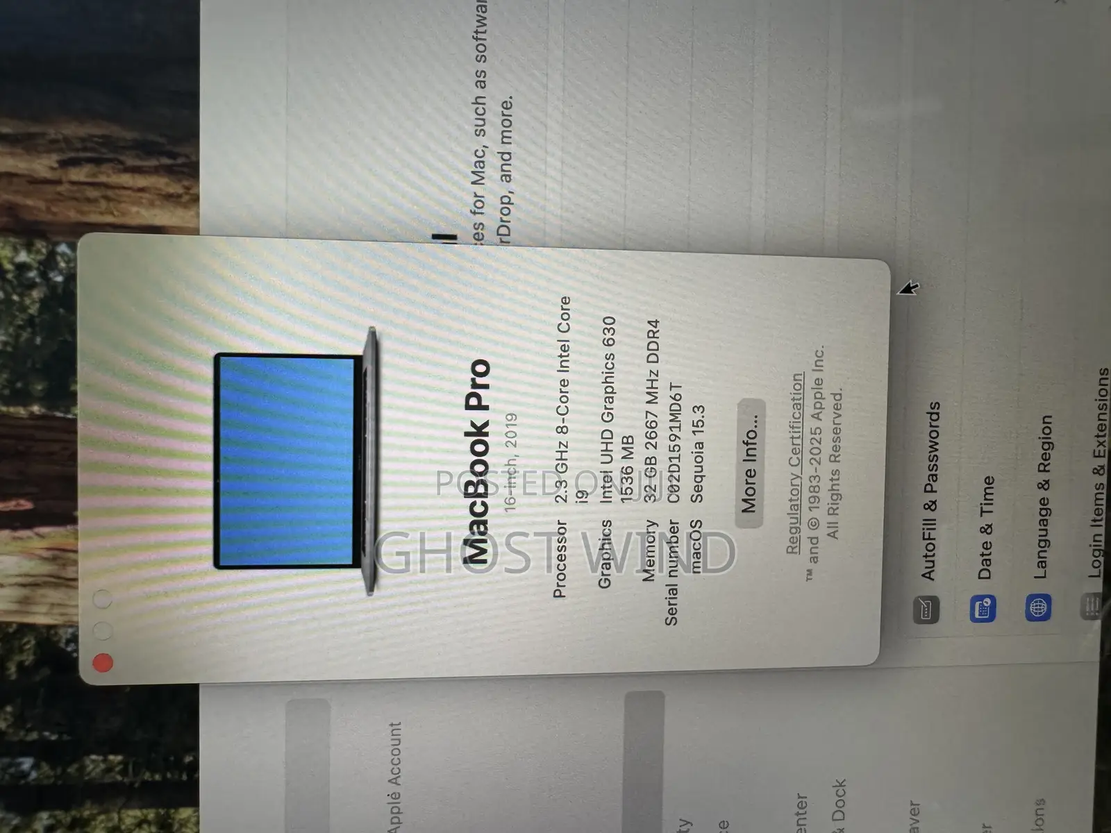 Laptop Apple MacBook Pro 2019 32GB Intel Core I9 SSD 1T