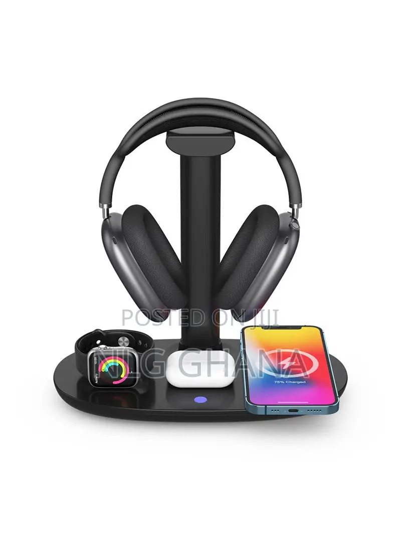4-in-1 Wireless Charger Headset Hanger Qc 3.0 Charging Stati