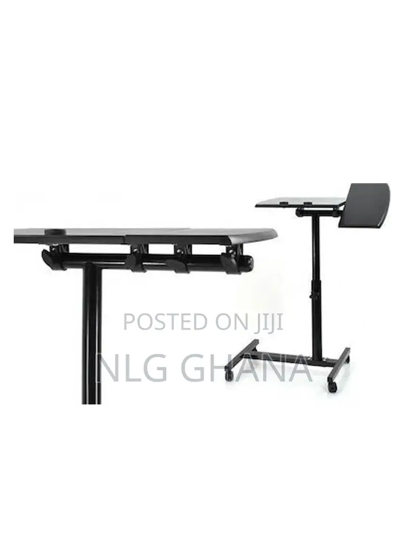 Wood Panels Steel Frame Laptop Table With 4 Lockable Caste