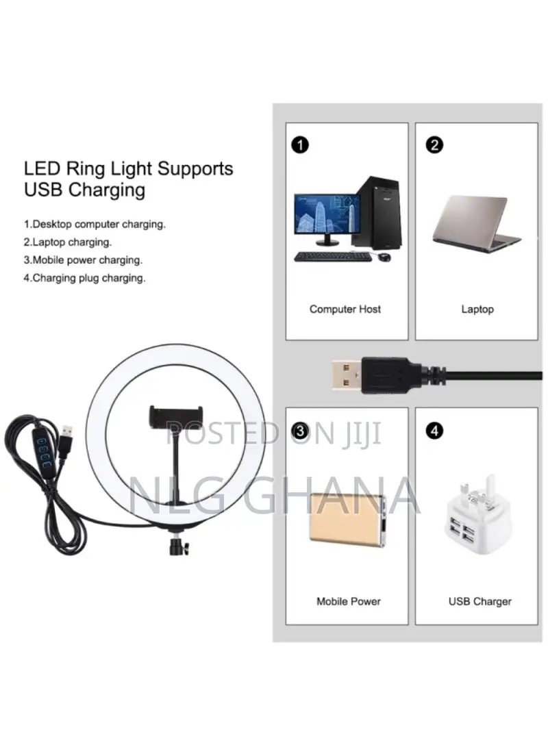 9.5-Inch Tripod Mount LED Ring Light Vlogging Video Tvx4476