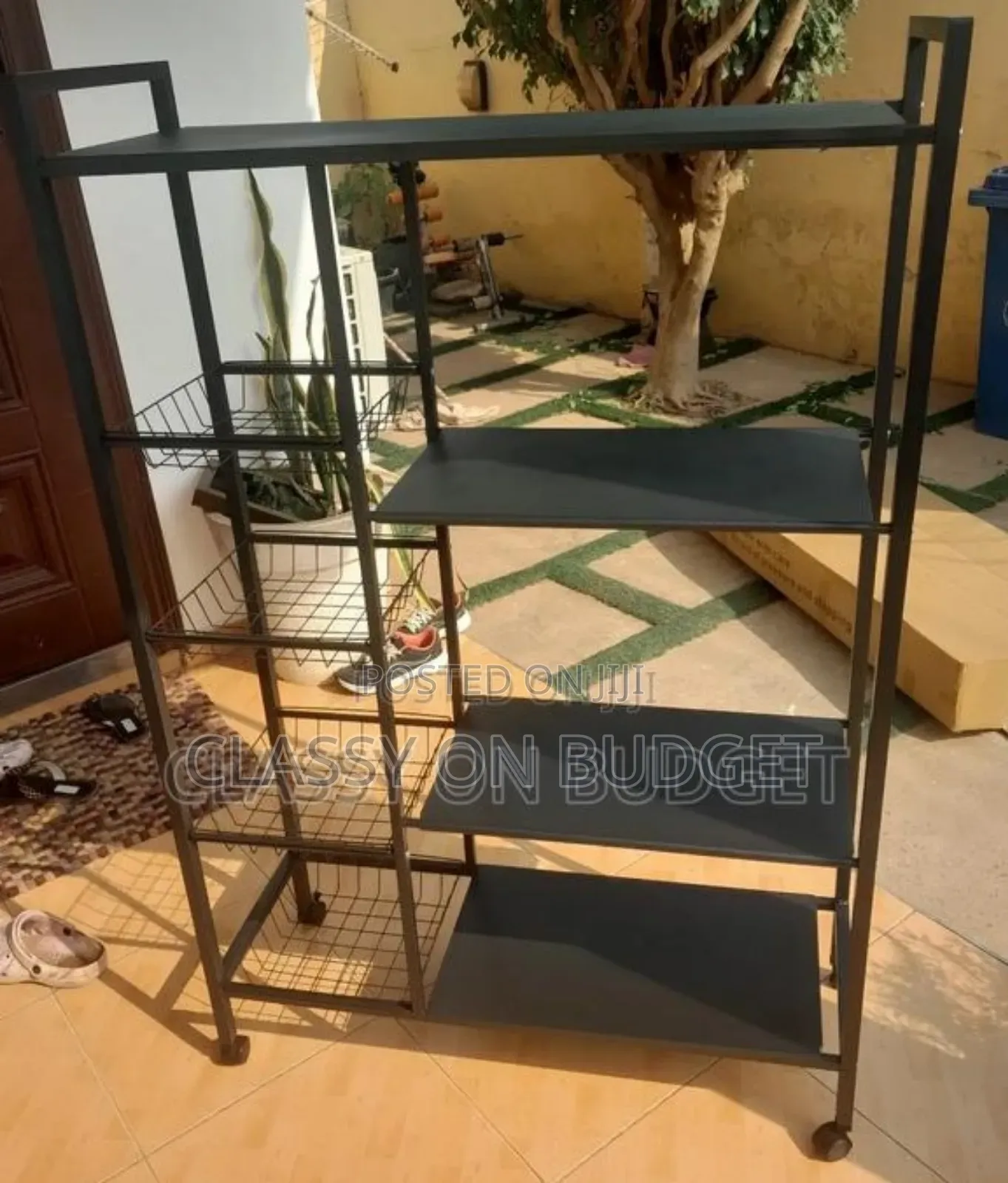 Multipurpose Standing Shelf/ Kitchen Rack With Side Basket
