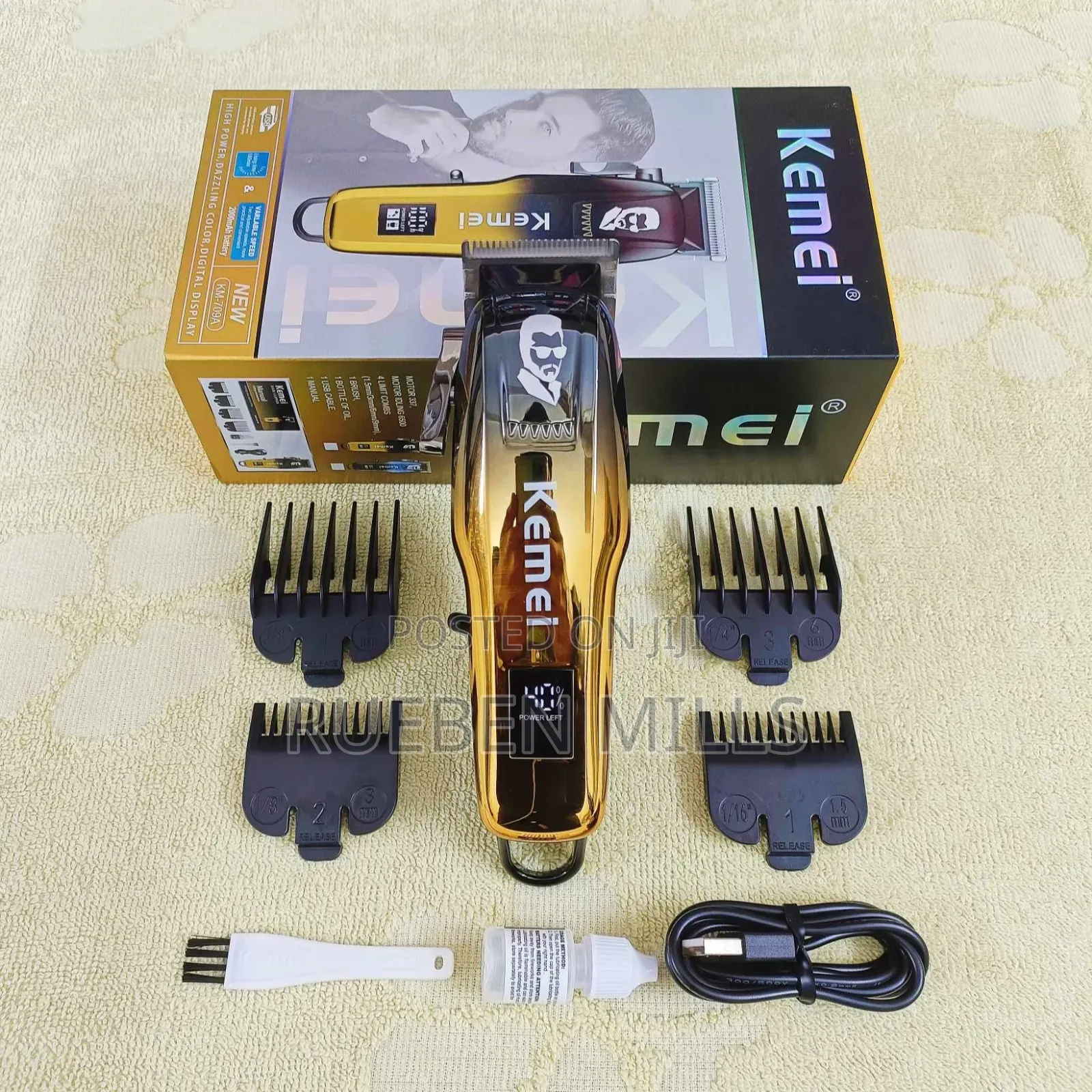 Kemei KM-709A Men's Cordless Barbering Machine Hair Clipper