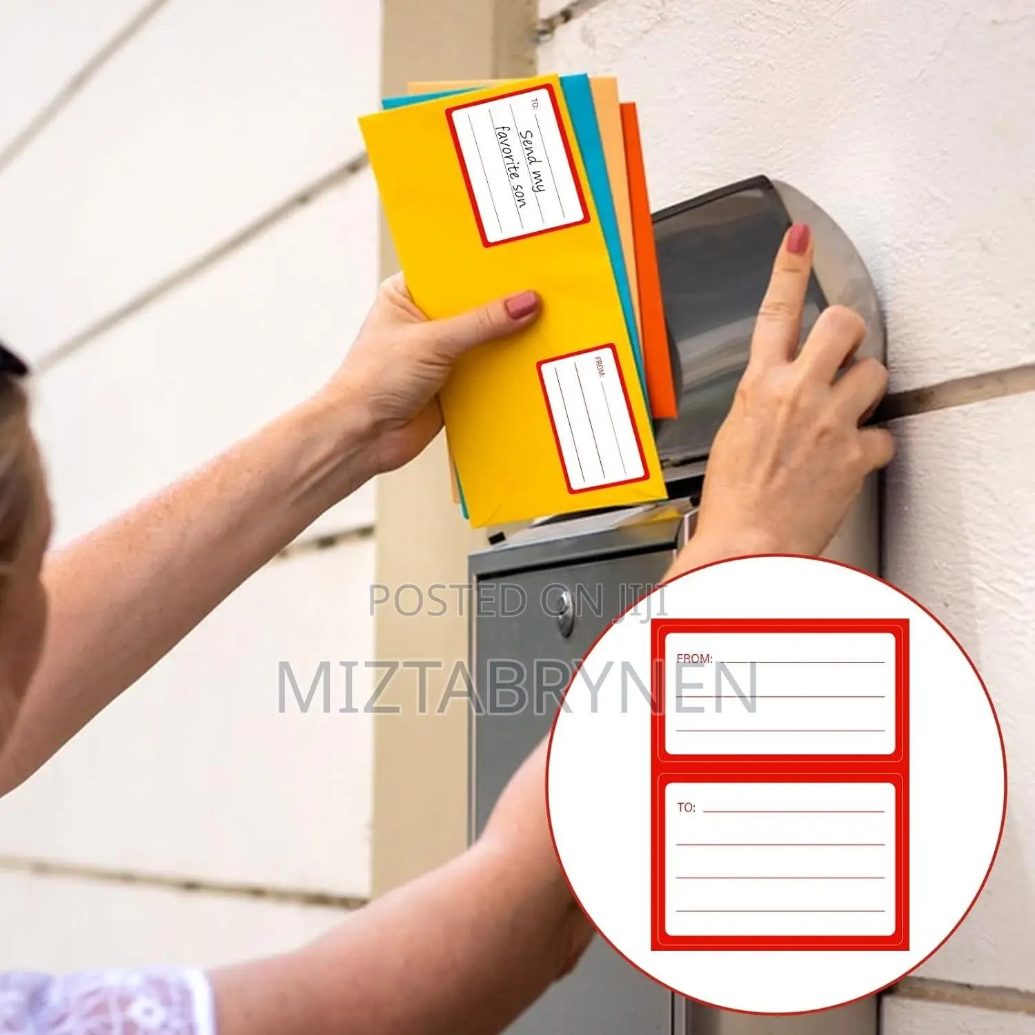 Red Self-Adhesive Package Delivery Stickers